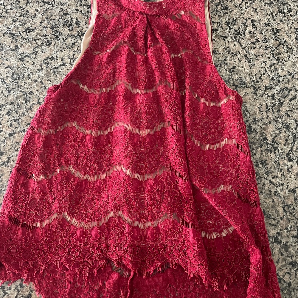 Elegant Ruby Lace Women’s Top